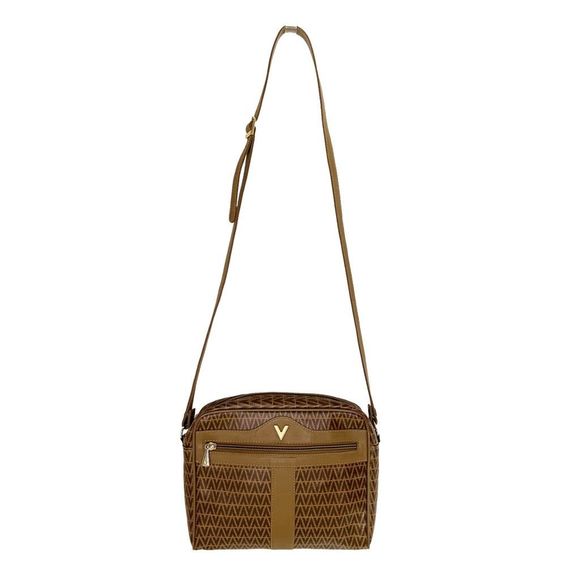 Vintage Mario Valentino PVC x Leather Monogram Crossbody Bag - 9” x 7.5” x 2” - Picture 1 of 13